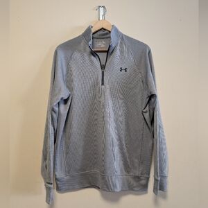 Under Armour ColdGear Quarter Zip Pullover Gray LG Loose Fit